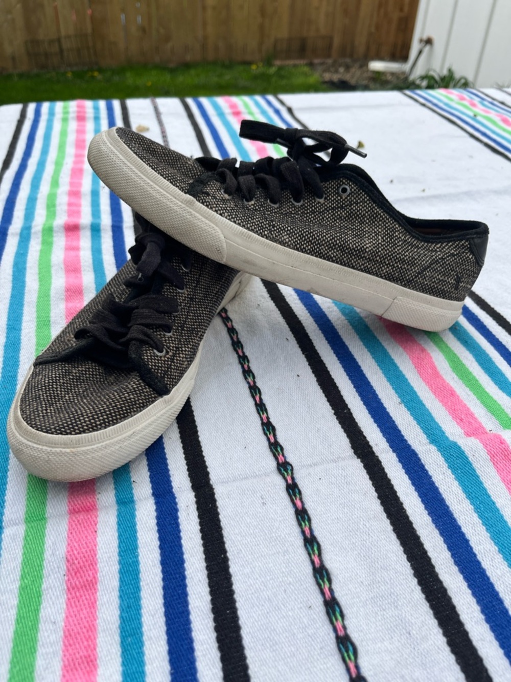 Frye Black Tweed Low-Top Sneakers